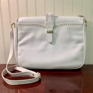 Salvatore Ferragamo White Leather Purse, Authenticated Original  Vintage